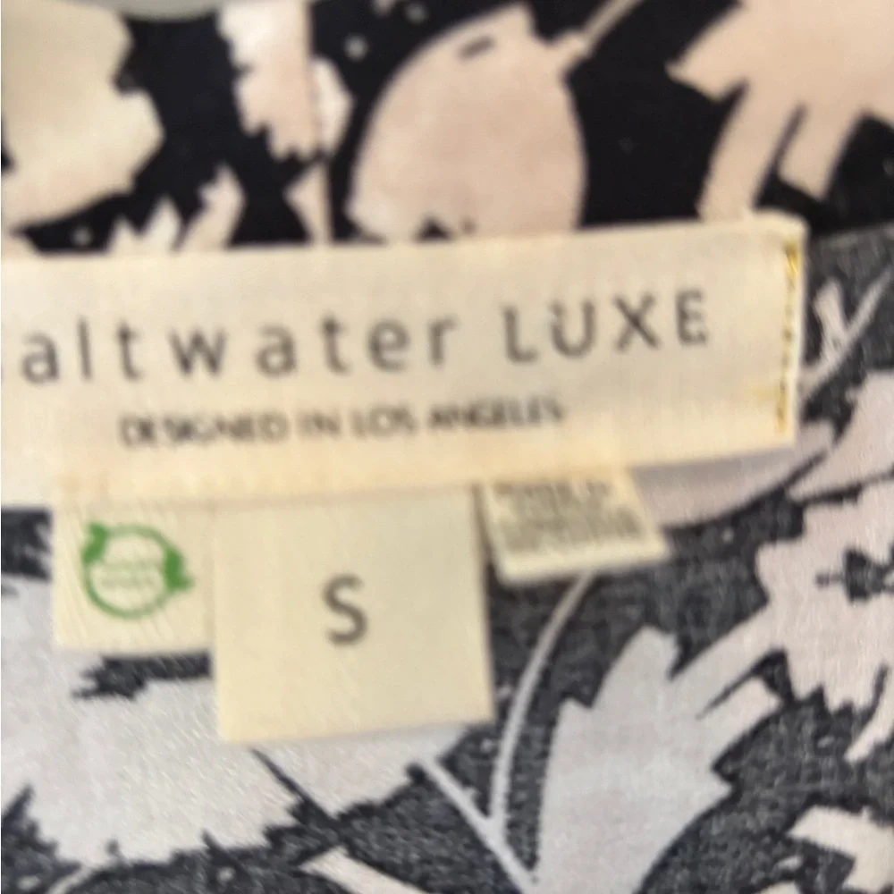 Saltwater LUXE BANKS KIMONO 100% Soft Summer 3/4 Sleeve in Black & White S
